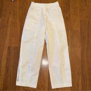 MATTEAU Wide Straight Leg Trouser Pant Organic Cotton White Zipper size 4